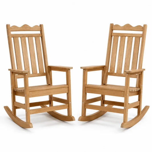 Gartenschaukelstuhl 2er Set 62 x 89 x 112 cm massives Akazienholz rechteckig Naturbraun