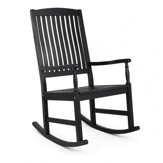 Gartenschaukelstuhl mit Armlehnen 65 x 86 x 118 cm massives Akazienholz rechteckig Schwarz